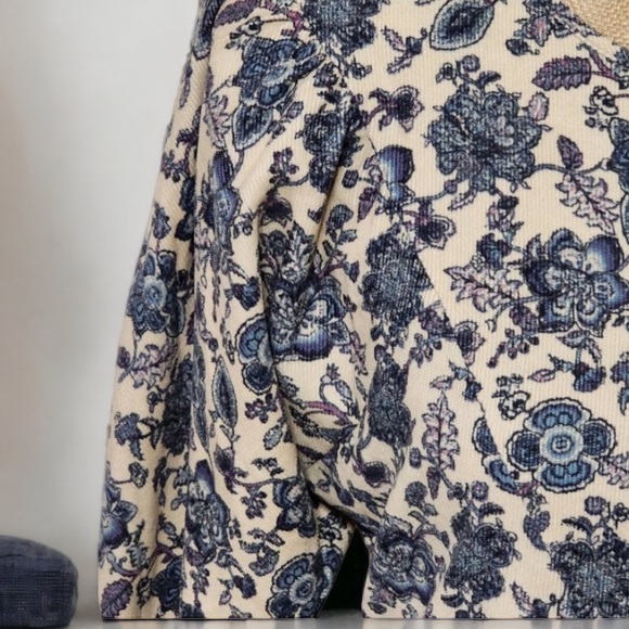 Moon River Blue Floral Corduroy Dress Size Small - Picture 9 of 11